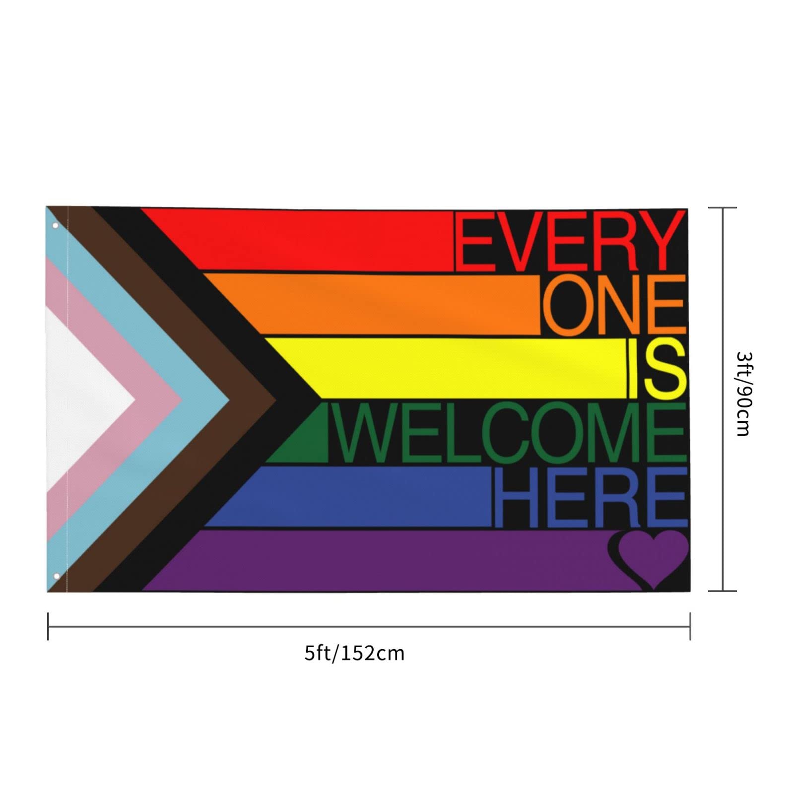 YISDZSW Progress Pride Flag with brass grommets for easy hanging