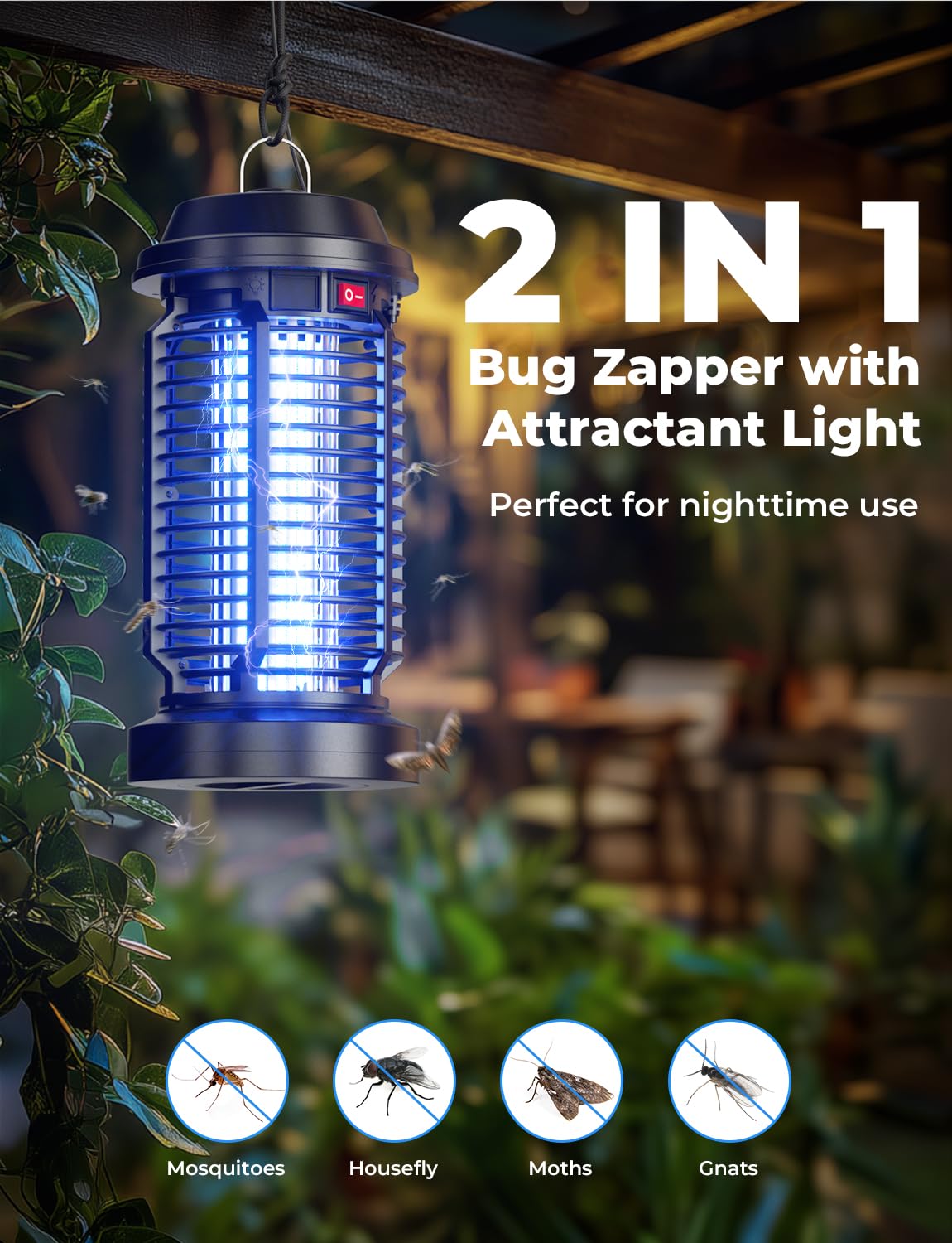 YISSVIC Bug Zapper Plug-in Design with 6-foot Cord
