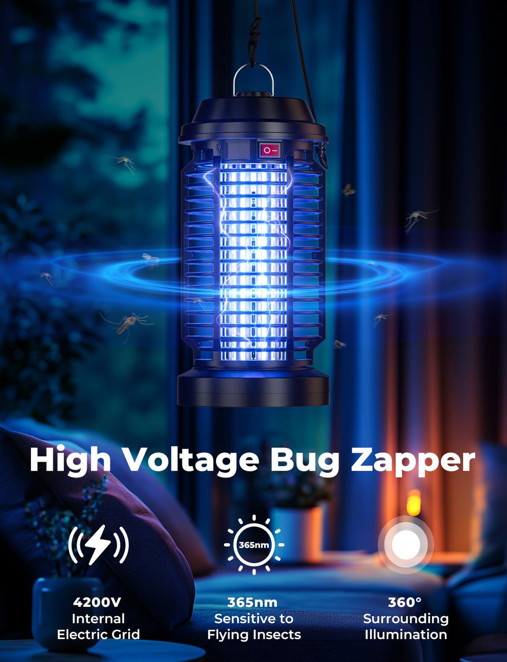 YISSVIC Bug Zapper Showing IPX4 Waterproof Feature