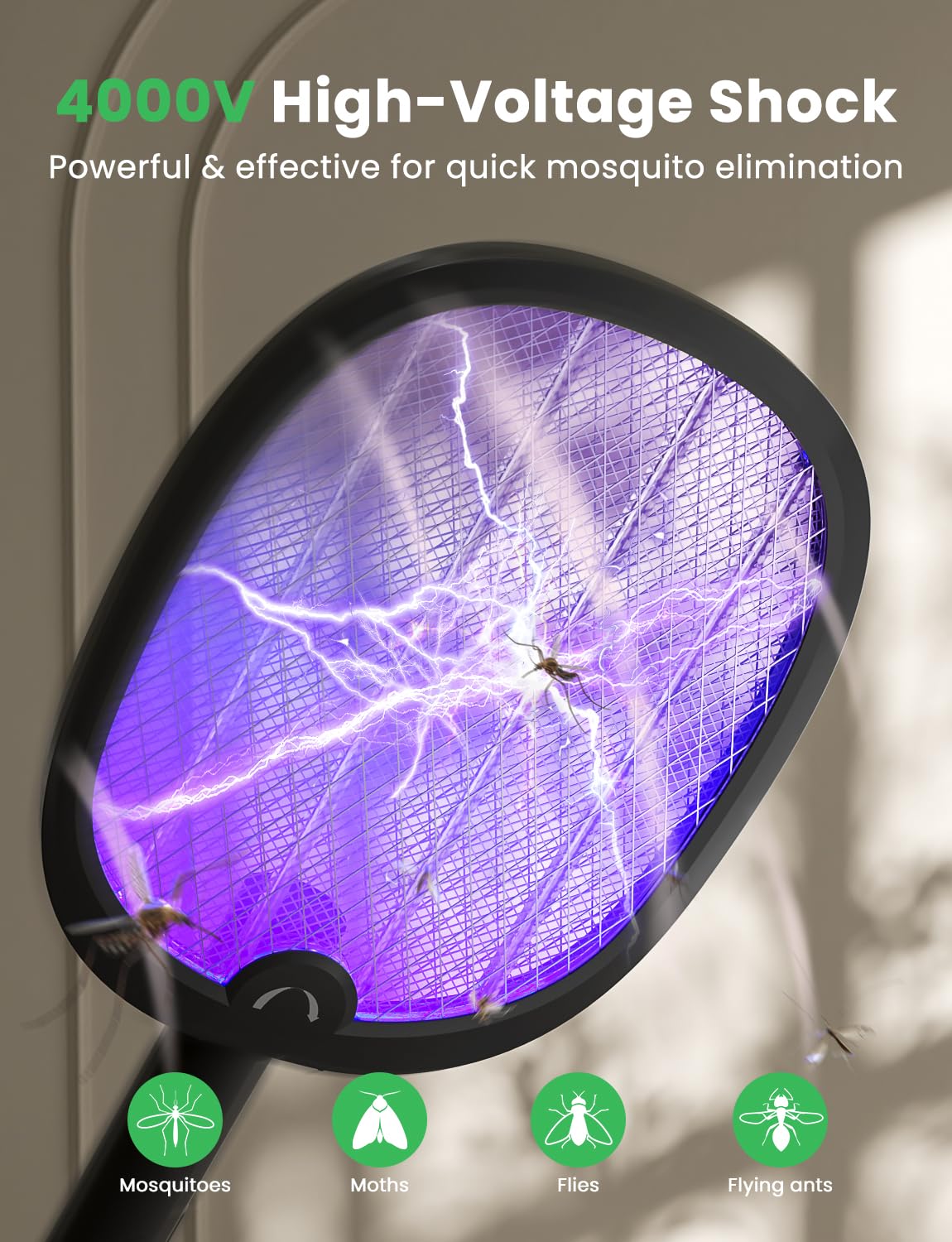 YISSVIC Electric Fly Swatter folded for easy storage