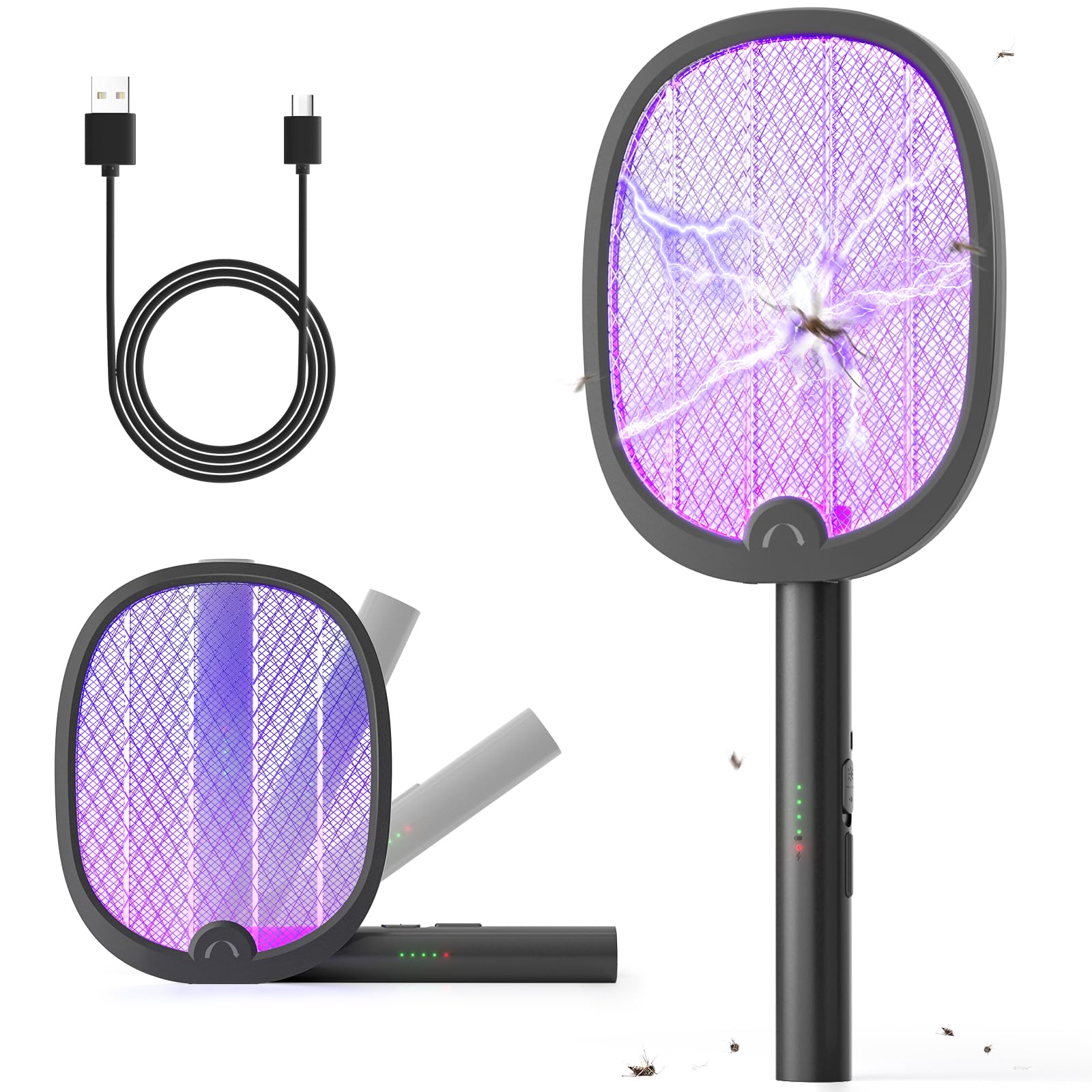 YISSVIC Electric Fly Swatter front view in black