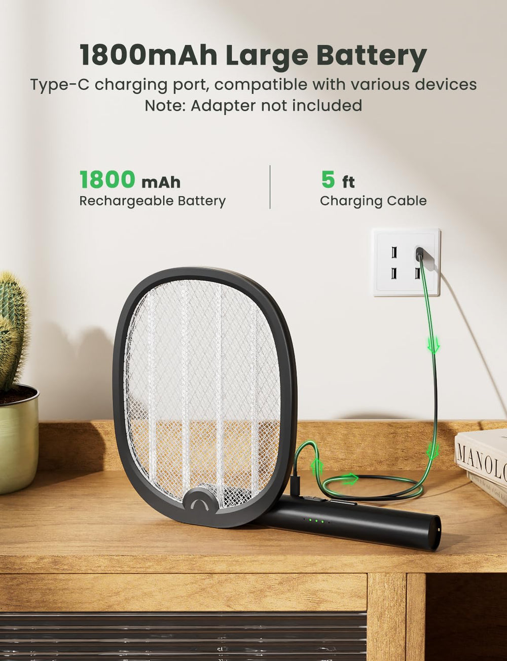 YISSVIC Electric Fly Swatter in manual mode with indicator light