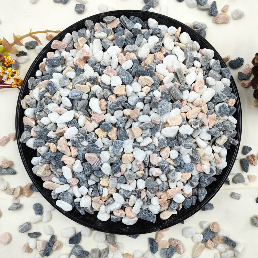 YISZM 10LB mixed colour gravel pebbles in packaging