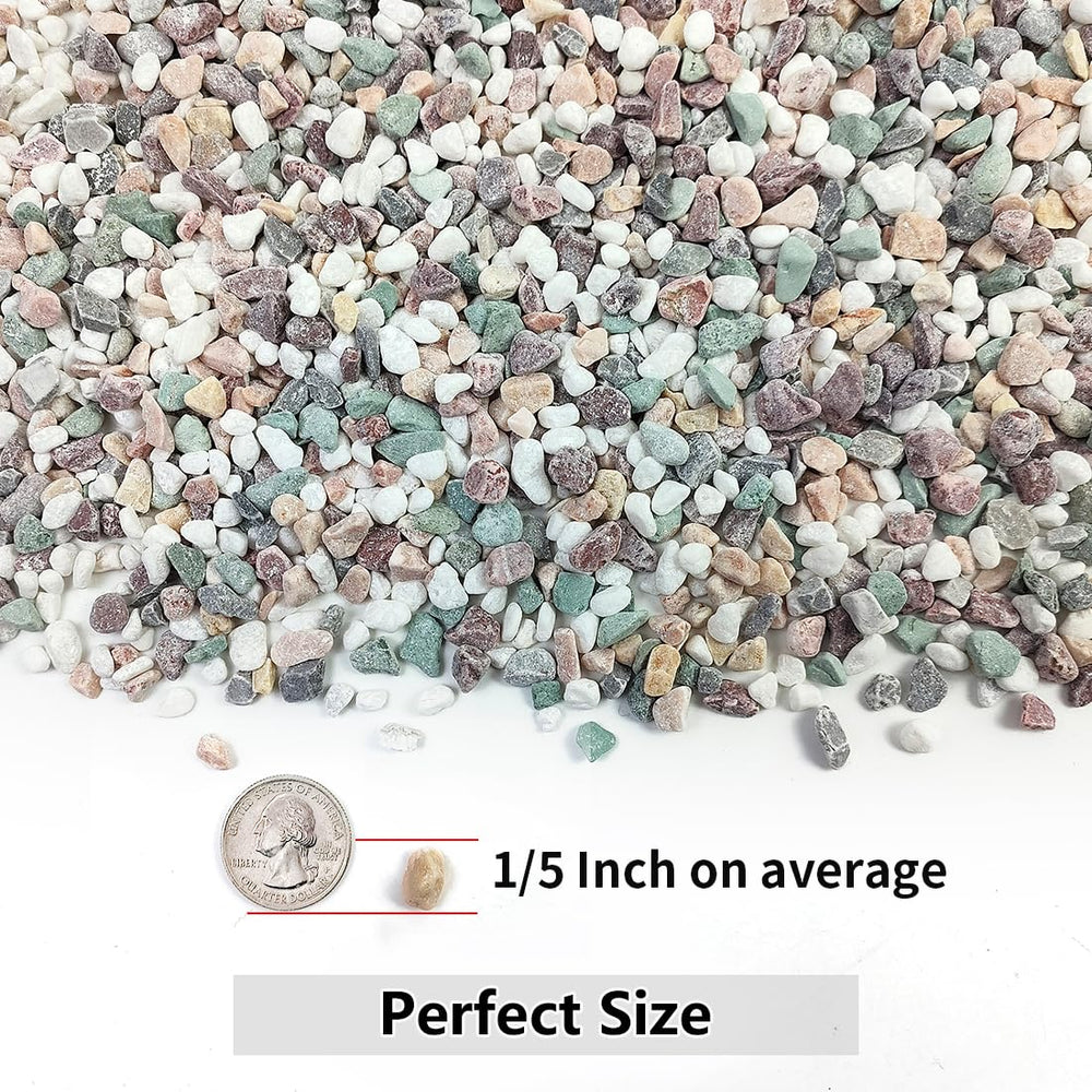 YISZM 2LB gravel pebbles wet showing vibrant colors