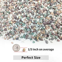 YISZM 2LB gravel pebbles wet showing vibrant colors