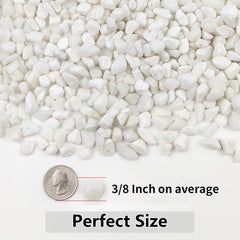 YISZM 2LB white stones displayed in a garden setting