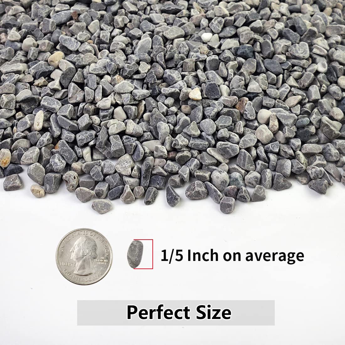 YISZM 5LB grey gravel pebbles close-up showing size