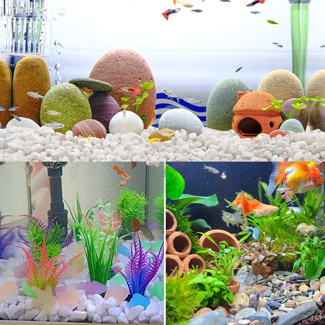 YISZM gravel pebbles in an aquarium setting