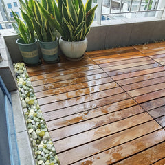 YISZM jade pebbles arranged in a garden bed
