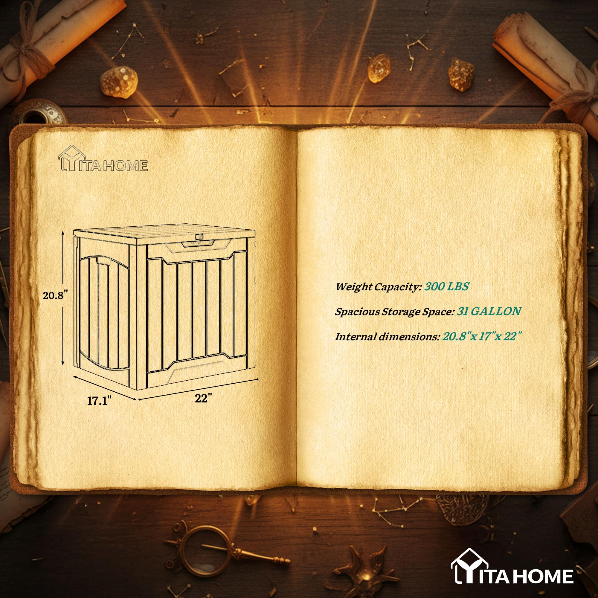 YITAHOME 31 Gallon Black Deck Box assembly instructions