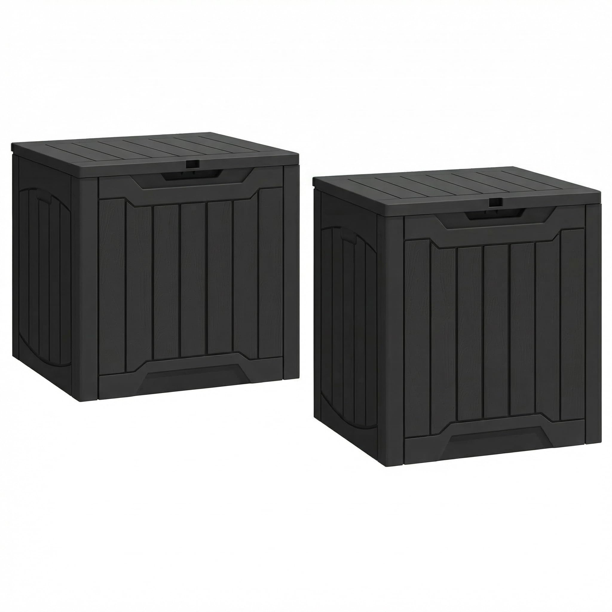 YITAHOME 31 Gallon Black Deck Box front view