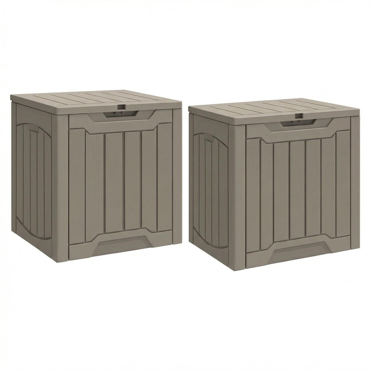 YITAHOME 31 Gallon Deck Box taupe front view