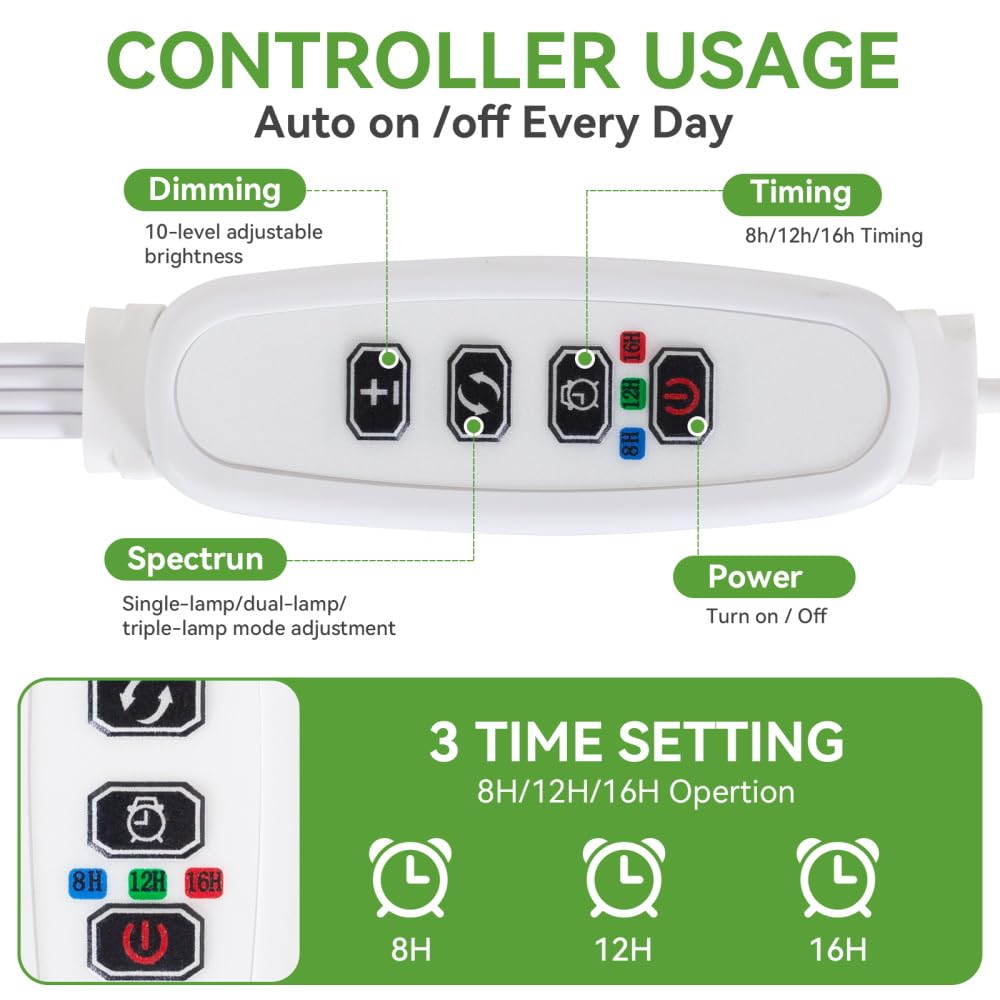 Yiyehu Grow Light showing height adjustment feature