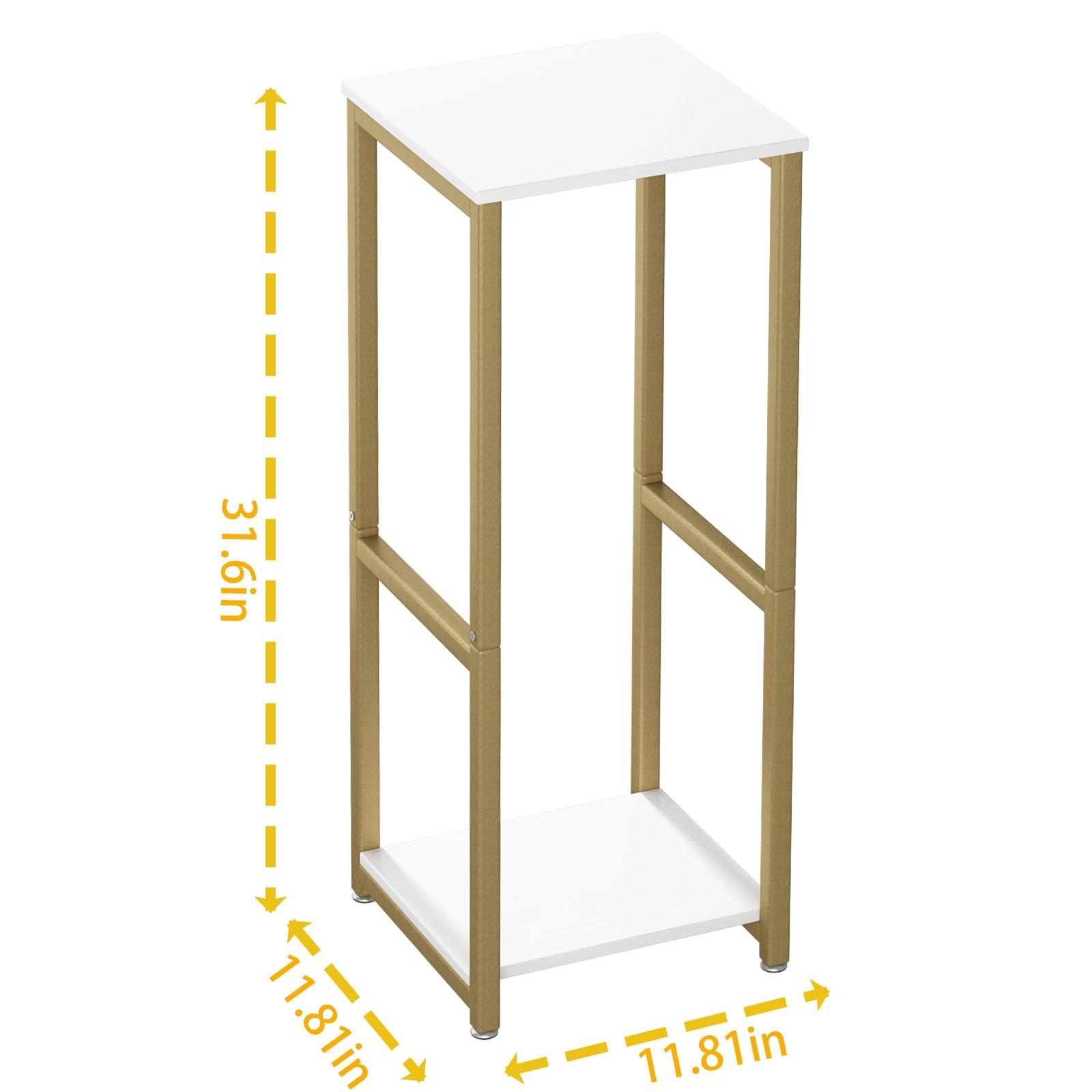 YIZAIJIA 2 Tier Plant Stand assembled with detailed graphic instructions