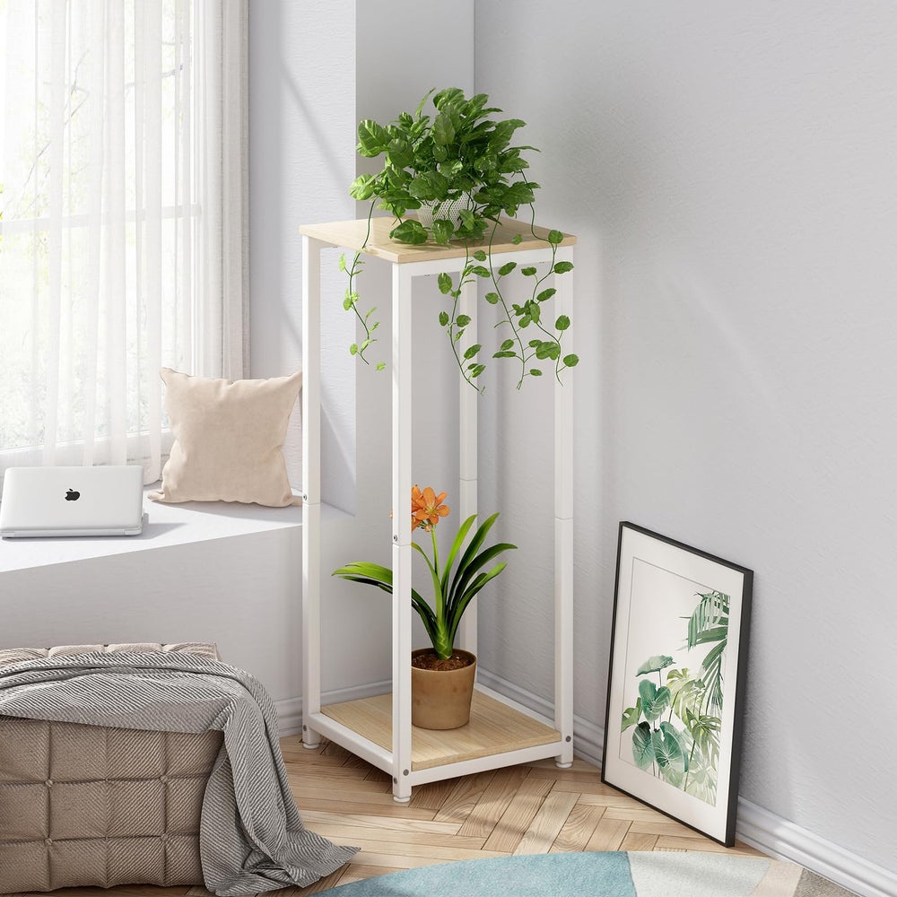 YIZAIJIA 2 Tier Plant Stand close-up of metal frame