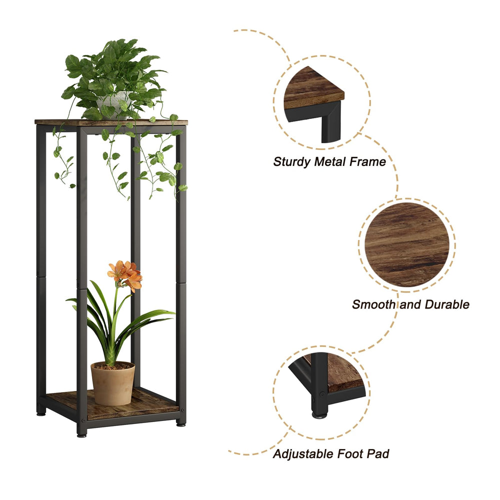 YIZAIJIA 2 Tier Plant Stand close-up of metal frame