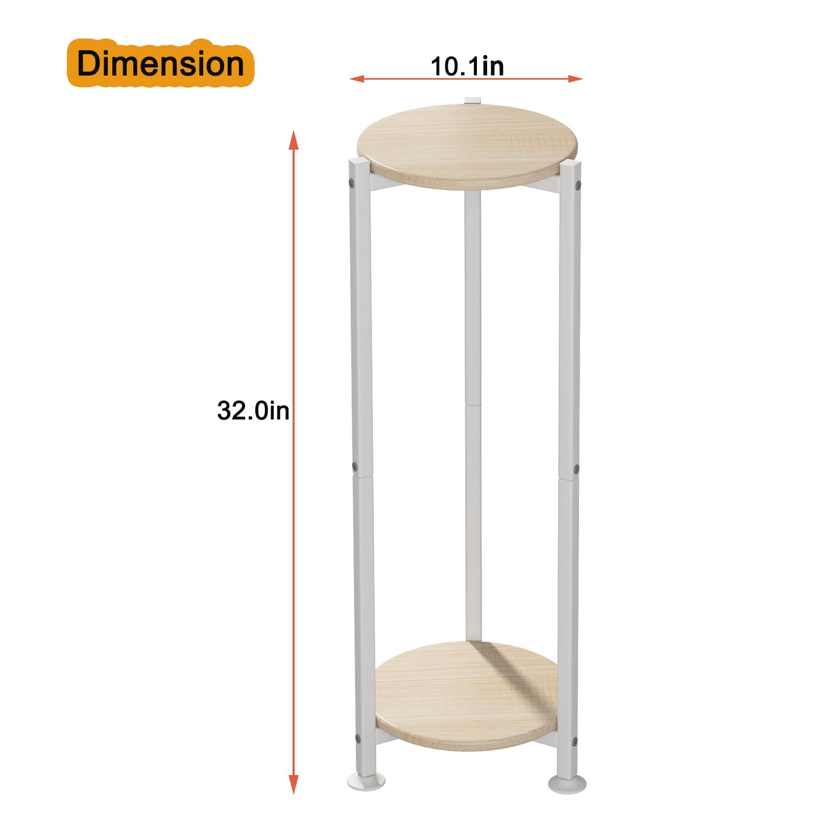 YIZAIJIA 2 Tier Plant Stand dimensions displayed