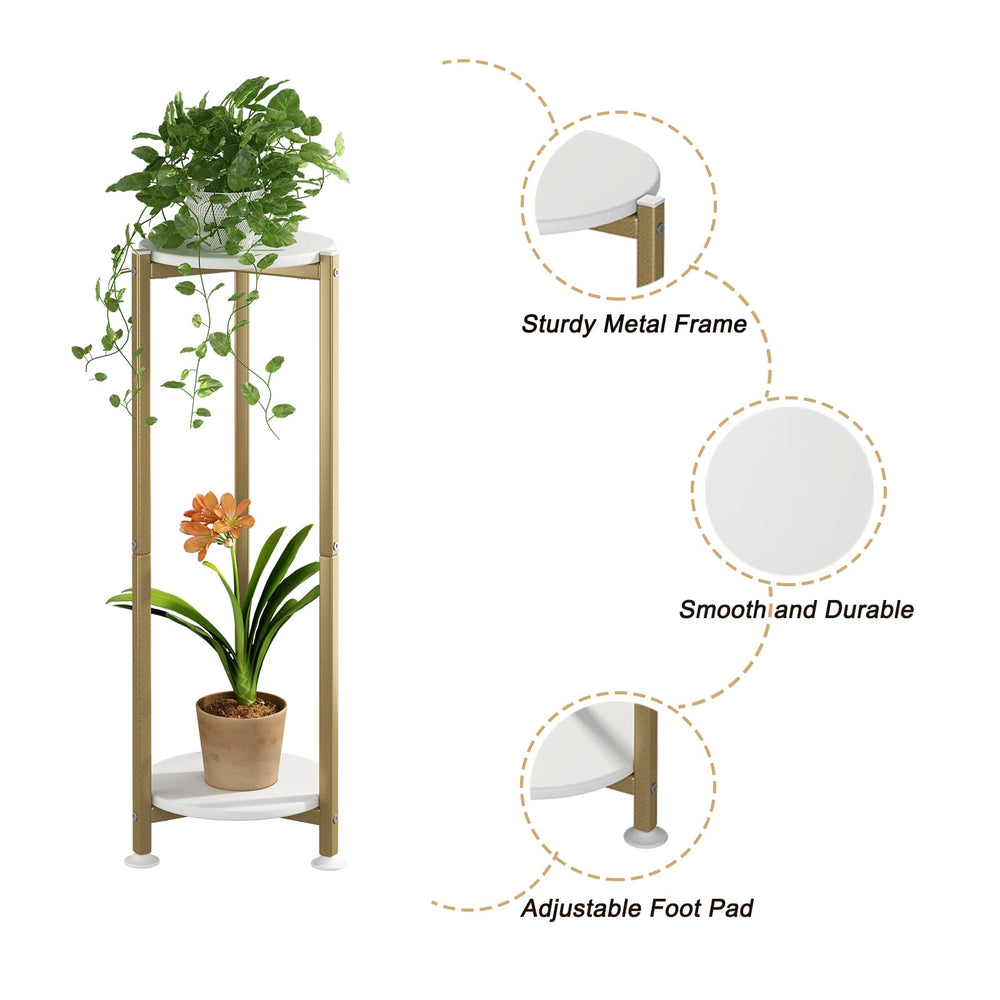YIZAIJIA 2 Tier Plant Stand with decorative items