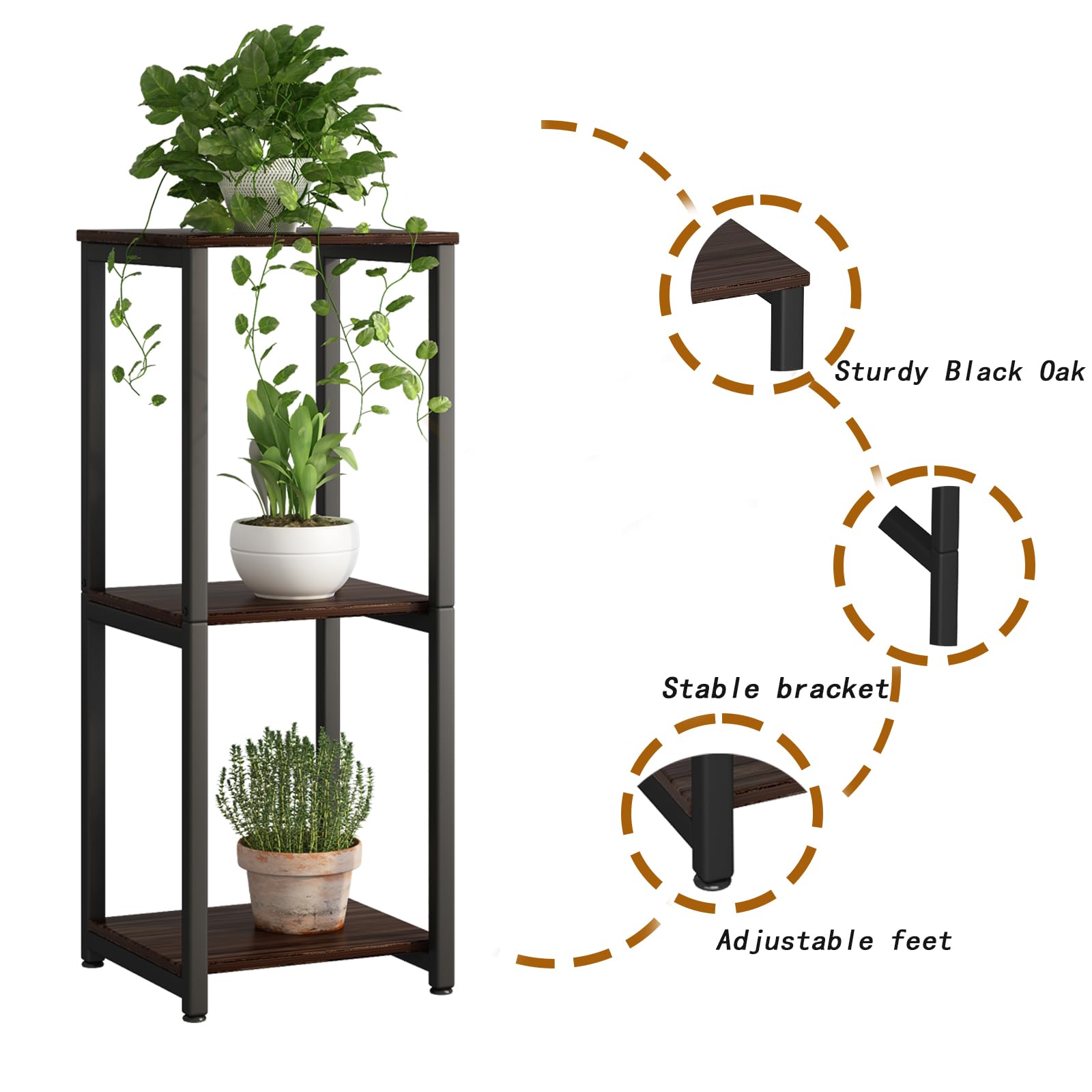 YIZAIJIA 3 Tier Plant Stand in living room setting