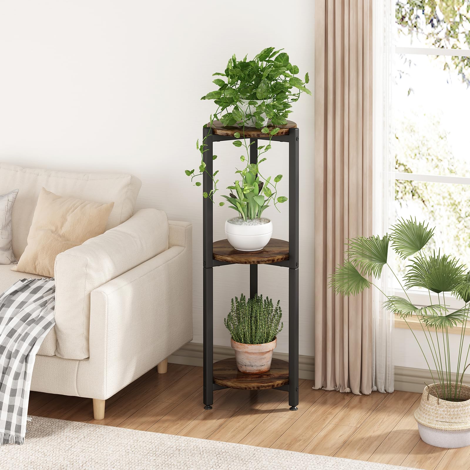 YIZAIJIA 3 Tier Plant Stand showcasing potted plants