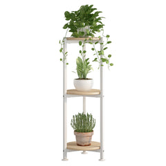 YIZAIJIA 3 Tier Plant Stand white model front view