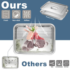 YJHOLE stainless steel grilling trays with lid and cooling rack