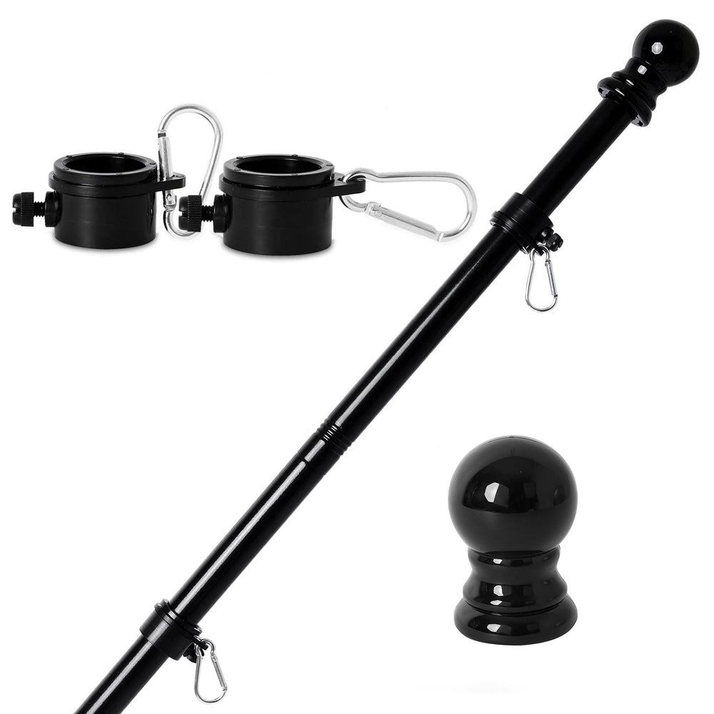 YKFLY 6ft flag pole front view with two rotating rings