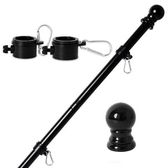YKFLY 6ft flag pole front view with two rotating rings