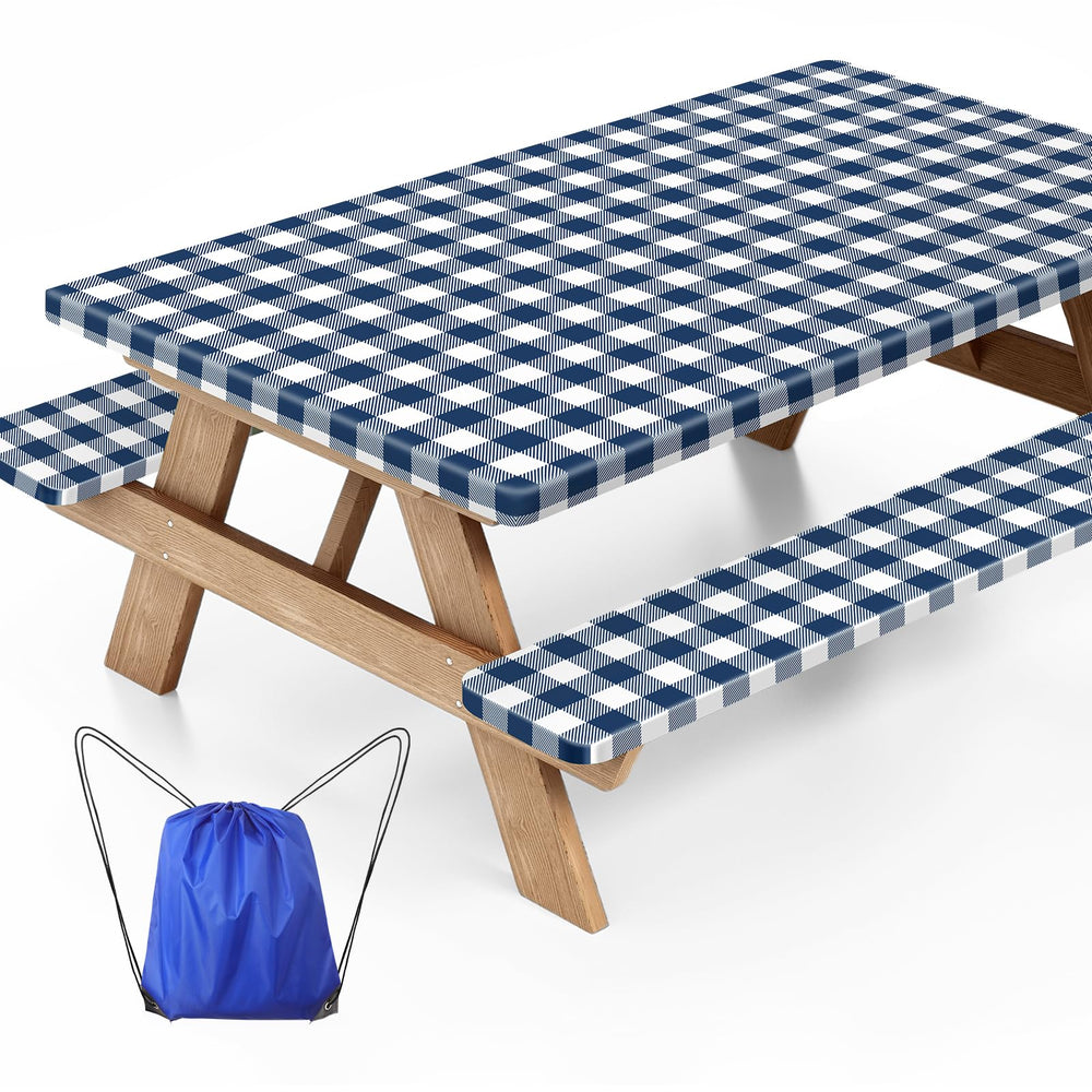 Ymomode Picnic Table Cover Set in Dark Blue, 72x30 inches
