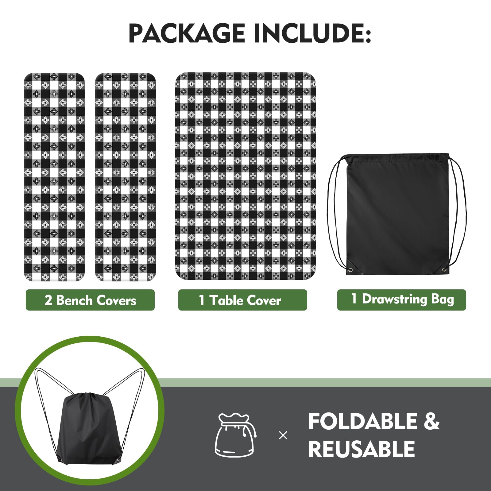 Ymomode picnic table cover set in outdoor setting