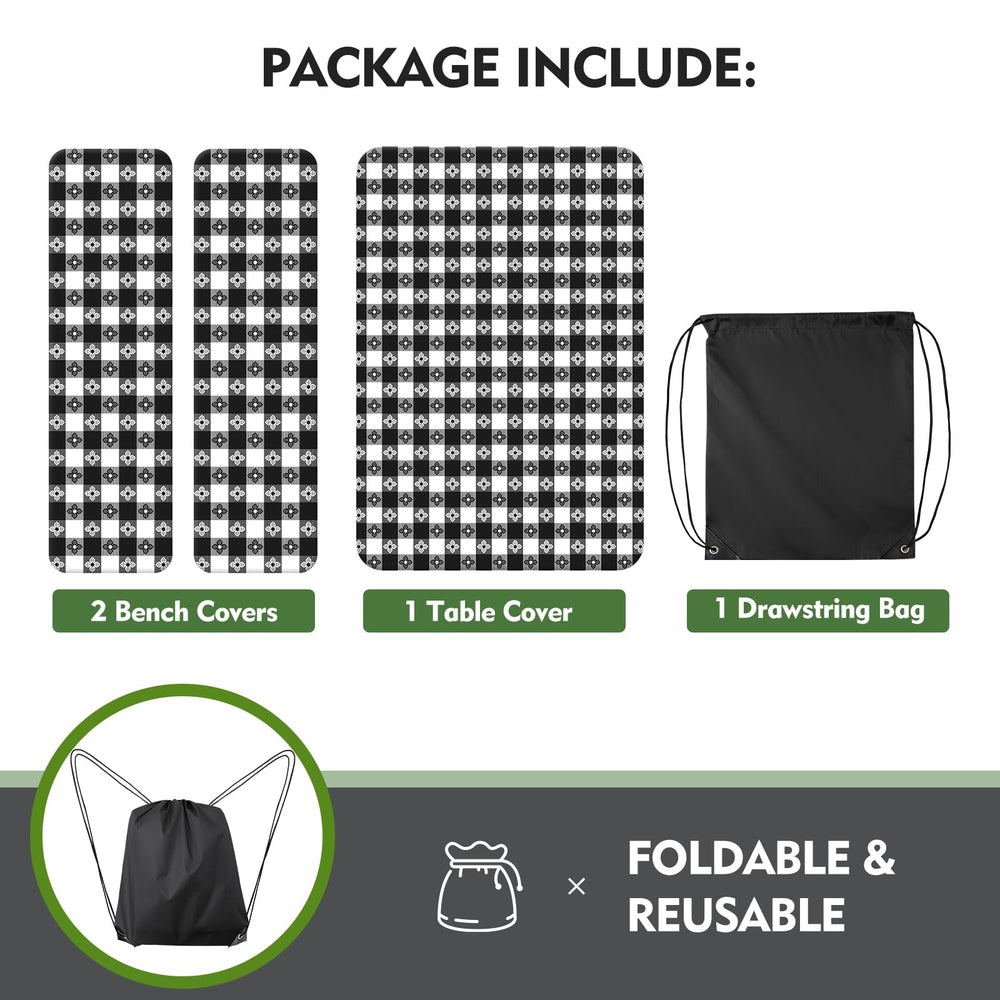 Ymomode picnic table cover set in outdoor setting