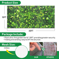 YNERHAI 10x30ft garden netting installation example
