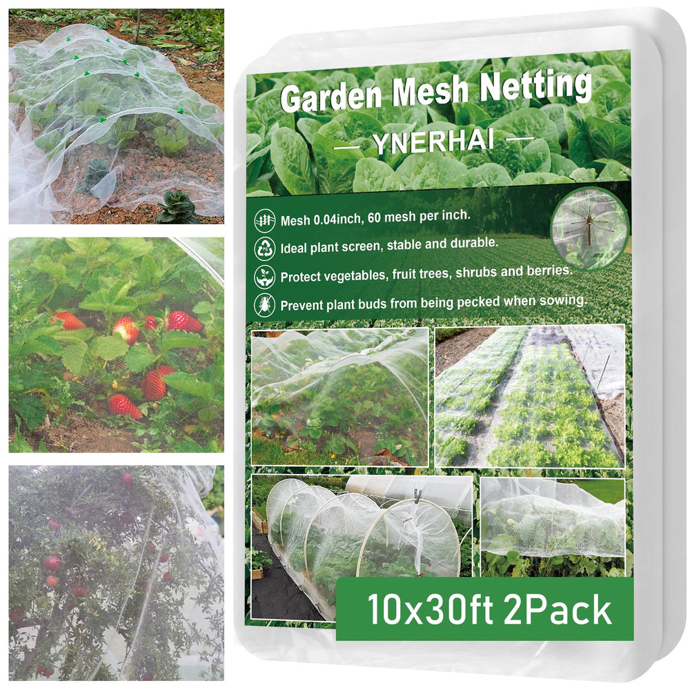 YNERHAI 10x30ft garden netting mesh barrier front view