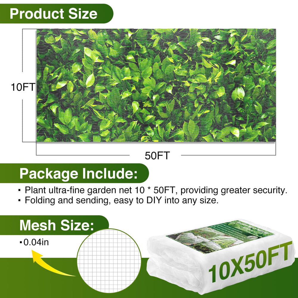 YNERHAI 10x50FT Garden Mesh Netting in garden setting