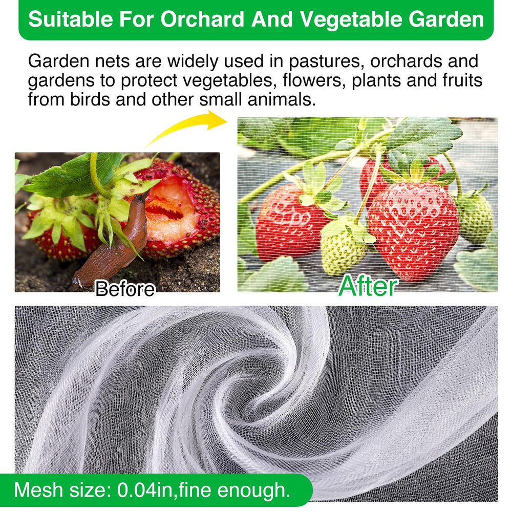 YNERHAI garden netting installed over potted plants