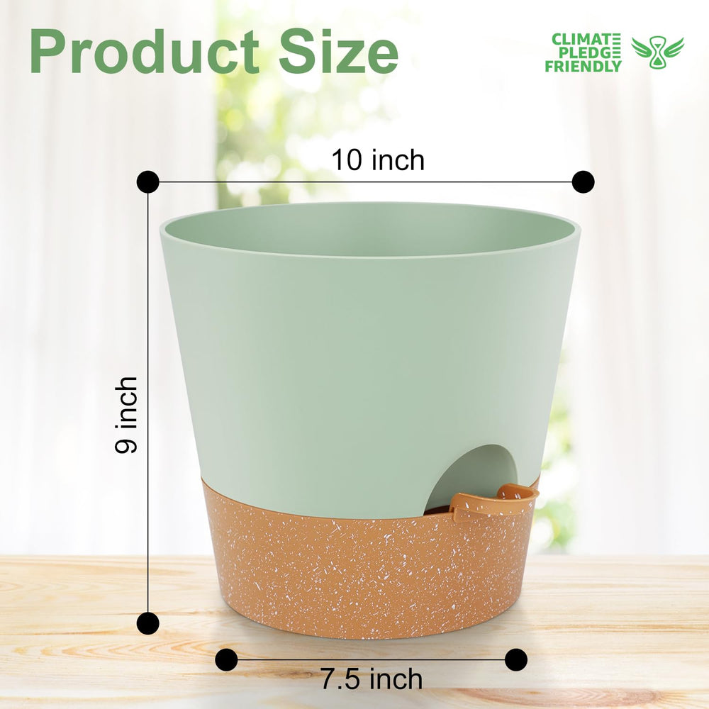 YNNICO 10-inch plant pot showcasing drainage holes