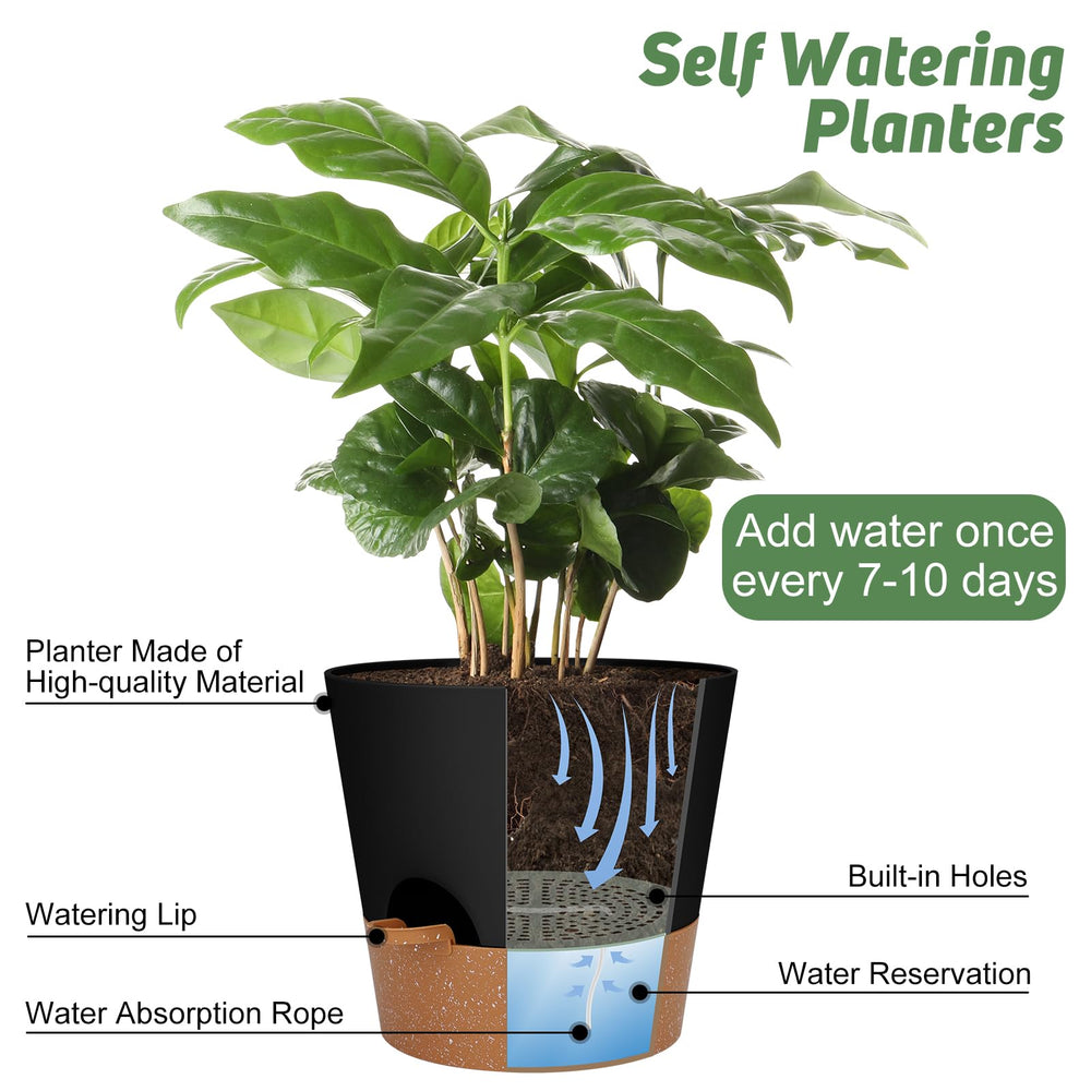 YNNICO 10-Inch Planter Set on Patio