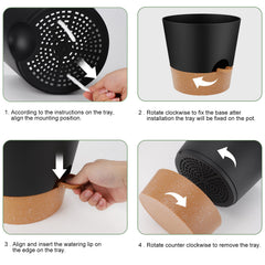 YNNICO 10-Inch Self-Watering Planter Side View