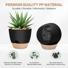 YNNICO 12 Inch Self Watering Plant Pot in a modern home setting