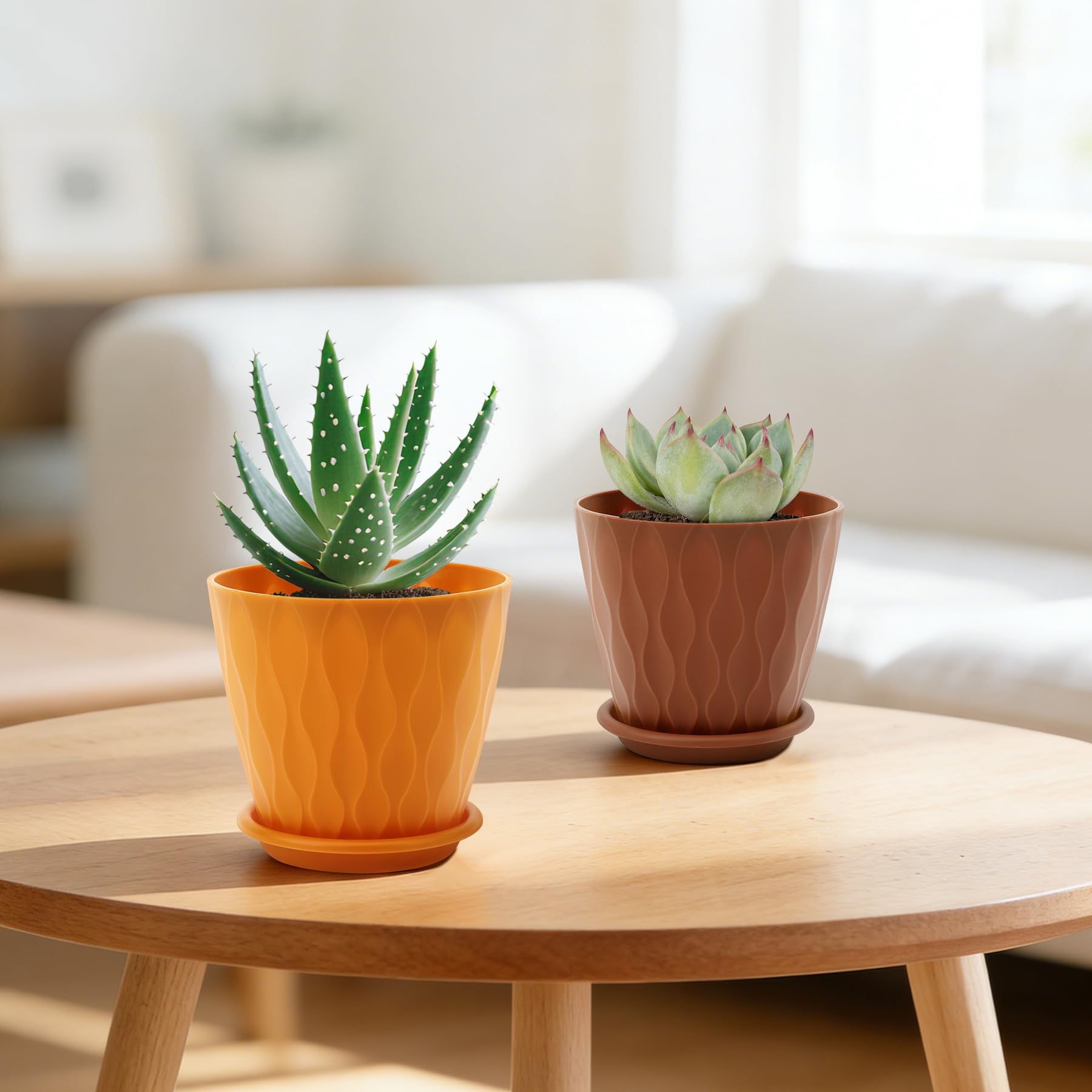 YNNICO 4 inch plant pot in a modern home setting