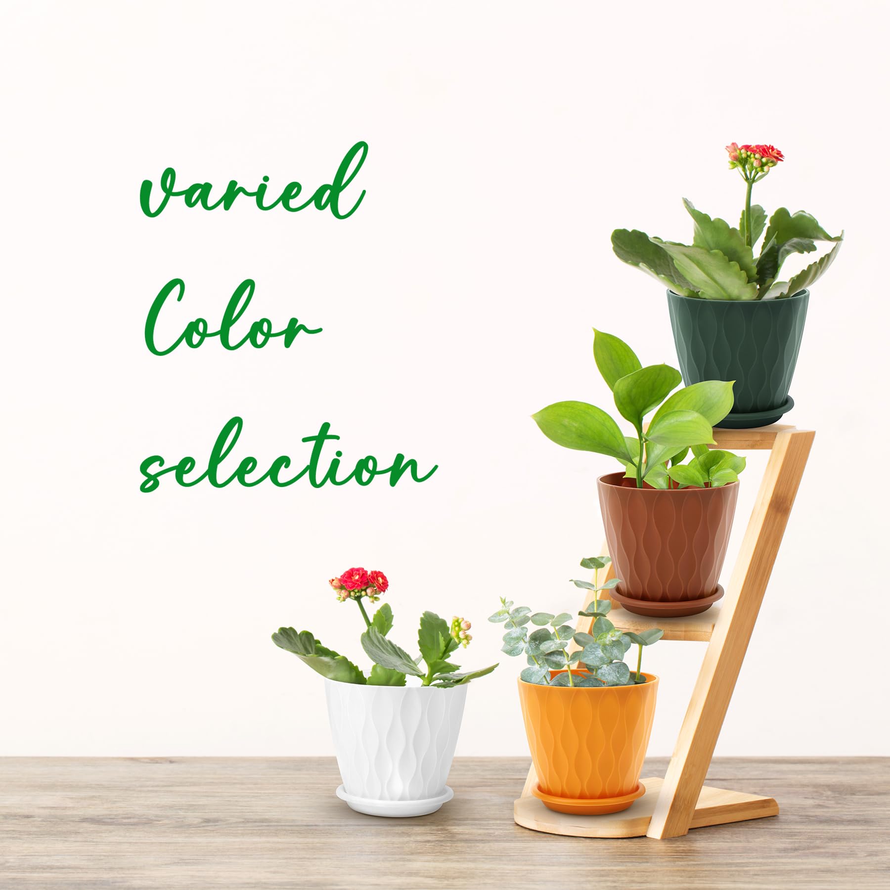 YNNICO 4 inch plant pot with succulent plant inside
