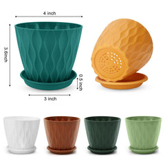 YNNICO 4 inch plant pots arranged in a colorful display