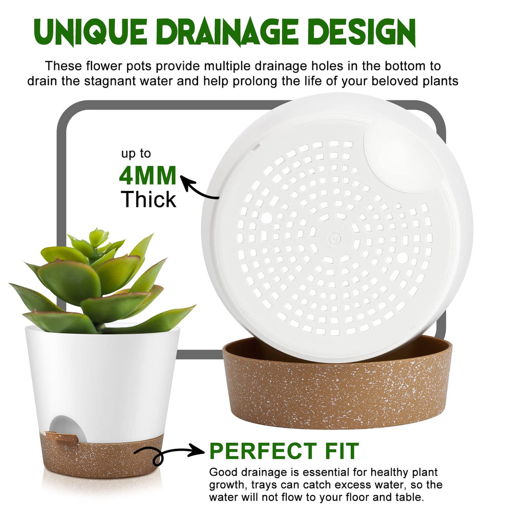 YNNICO 8-inch self watering planter showcasing its minimalistic design