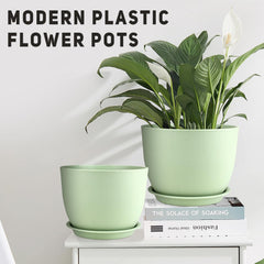 YNNICO pots placed on a windowsill with plants