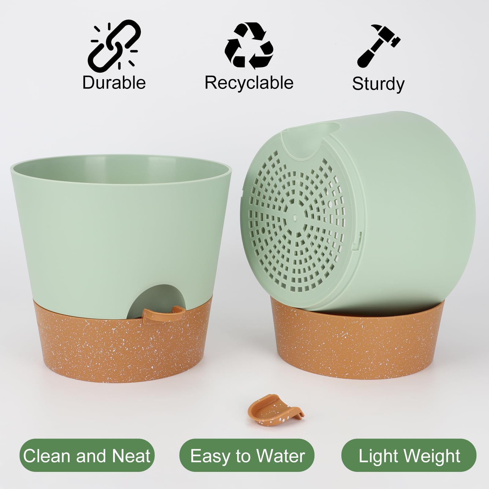 YNNICO self-watering plant pot with indoor plants