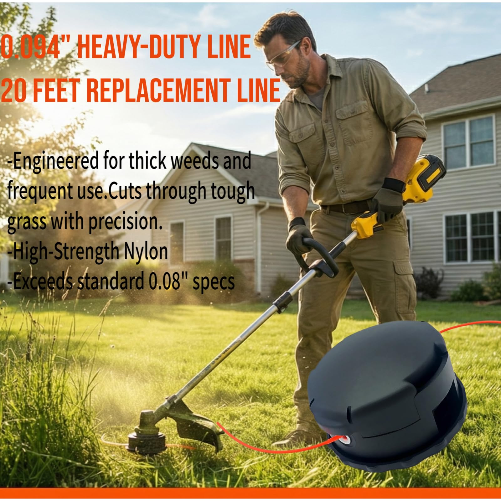 Ynoee replacement trimmer head with extra spools of line