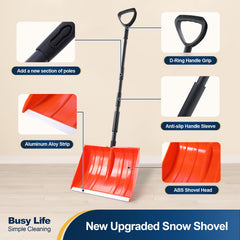 Yocada snow shovel with adjustable length from 48 to 55 inches