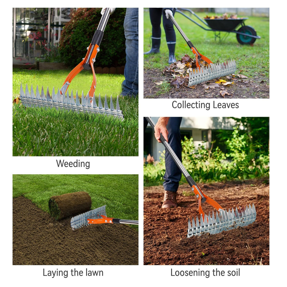 Yofidra Thatch Rake packaging showing features