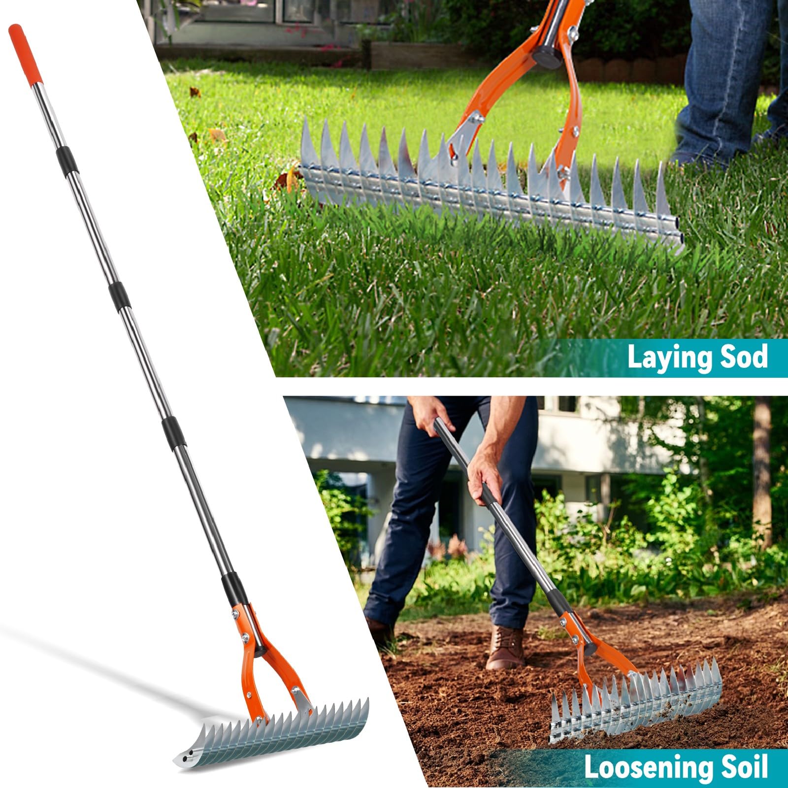 Yofidra Thatch Rake with orange colour finish