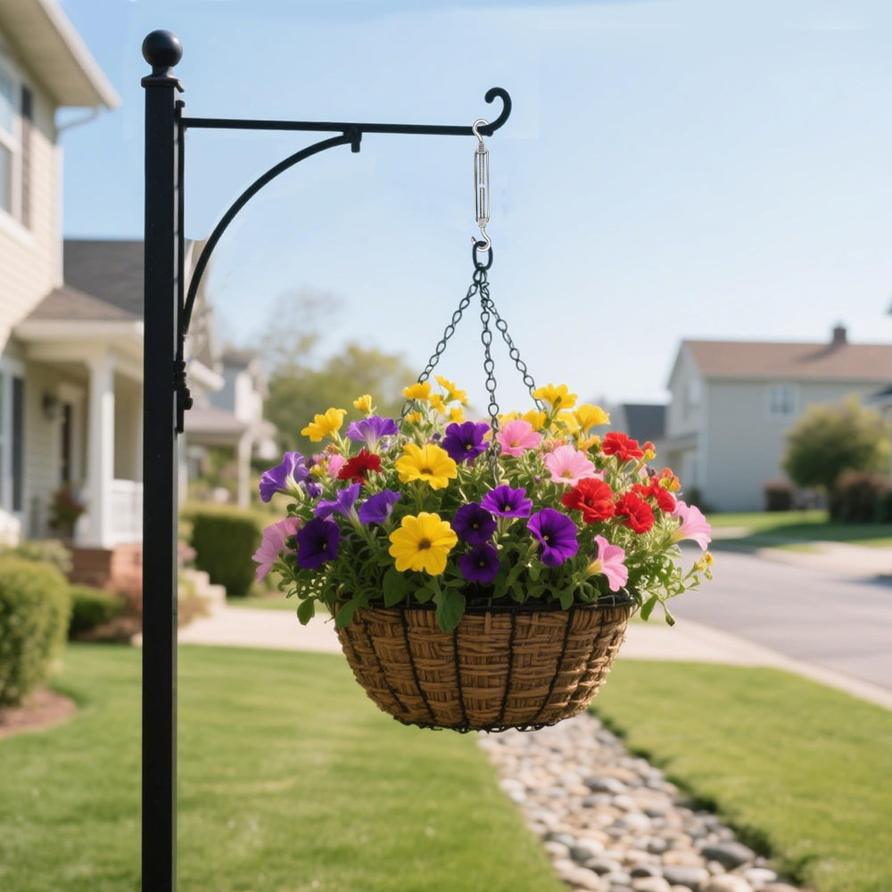 YOFIT 5 Inch Turnbuckle alongside garden trellis